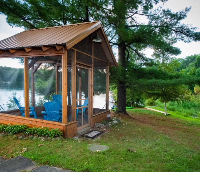 Screened Pavilion with Lights